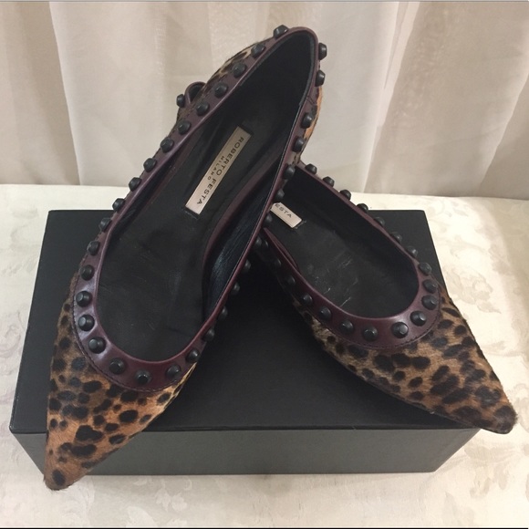🆕 Roberto Festa pony hair studs Flats, Italy - Picture 1 of 8